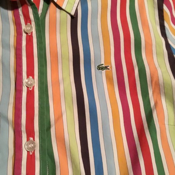Vintage Lacoste Woman's Blouse Button Down Size 34EU Small US Flawless - Picture 5 of 9